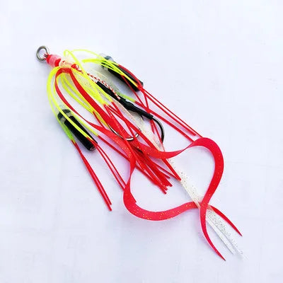 50-Piece Snapper Skirt Rig Pack – Size 13# Hooks, Saltwater Fishing Lure Skirts