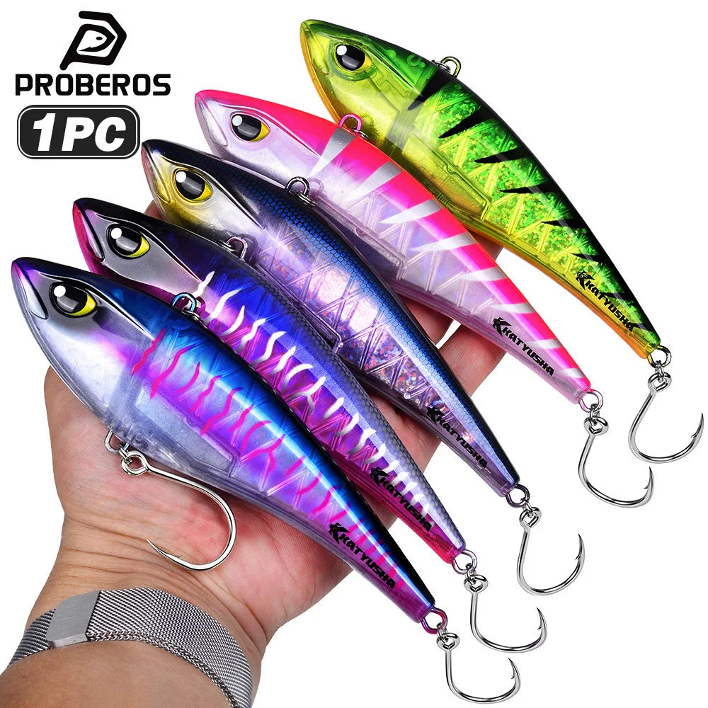 Heavy-Duty Sinking VIB Pencil Lure | 39g / 125g | Long-Cast Offshore Hard Bait