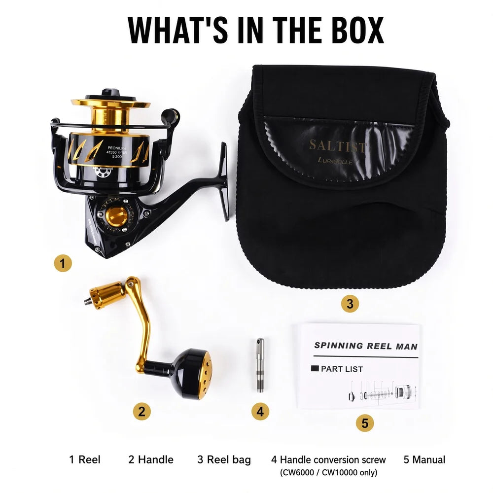 LUREKILLER Saltist CW Full Metal Spinning Reel | 12–35kg Drag | 3000–10000 Saltwater Jigging Reel