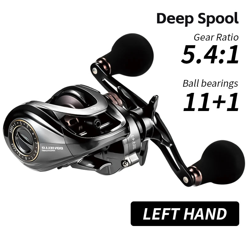 SOLOKING HIAW200 Baitcasting Reel – Dual Gear Ratios (5.4 & 7.2), 11+1 Bearings for Sea & Boat Fishing