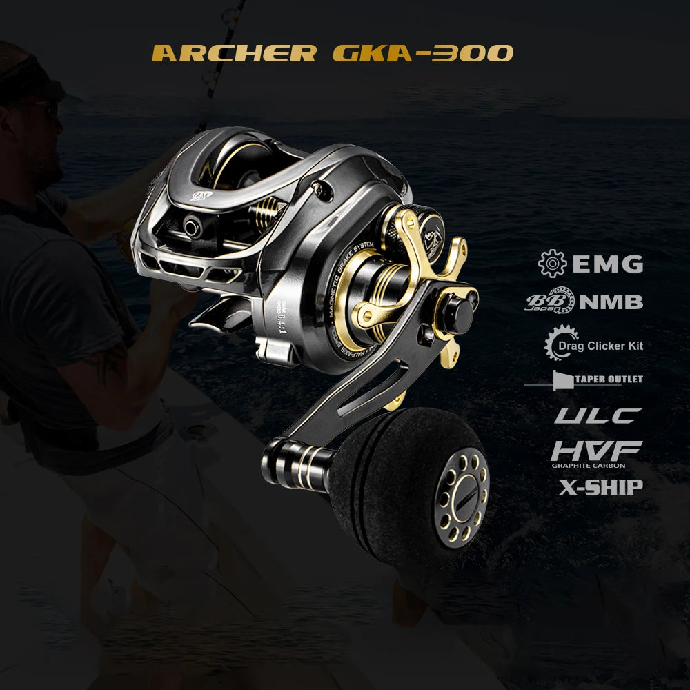 SOLOKING GKA300 Baitcaster Reel | 9.5KG Max Drag | Power Handle | 6.4:1 Gear Ratio | Brass Gears