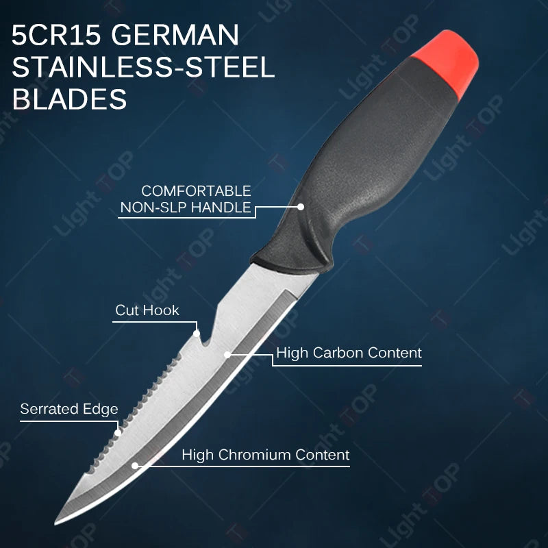 WXCOO Stainless Steel Fish Fillet Knife with Sheath | Multipurpose Cutting Knife