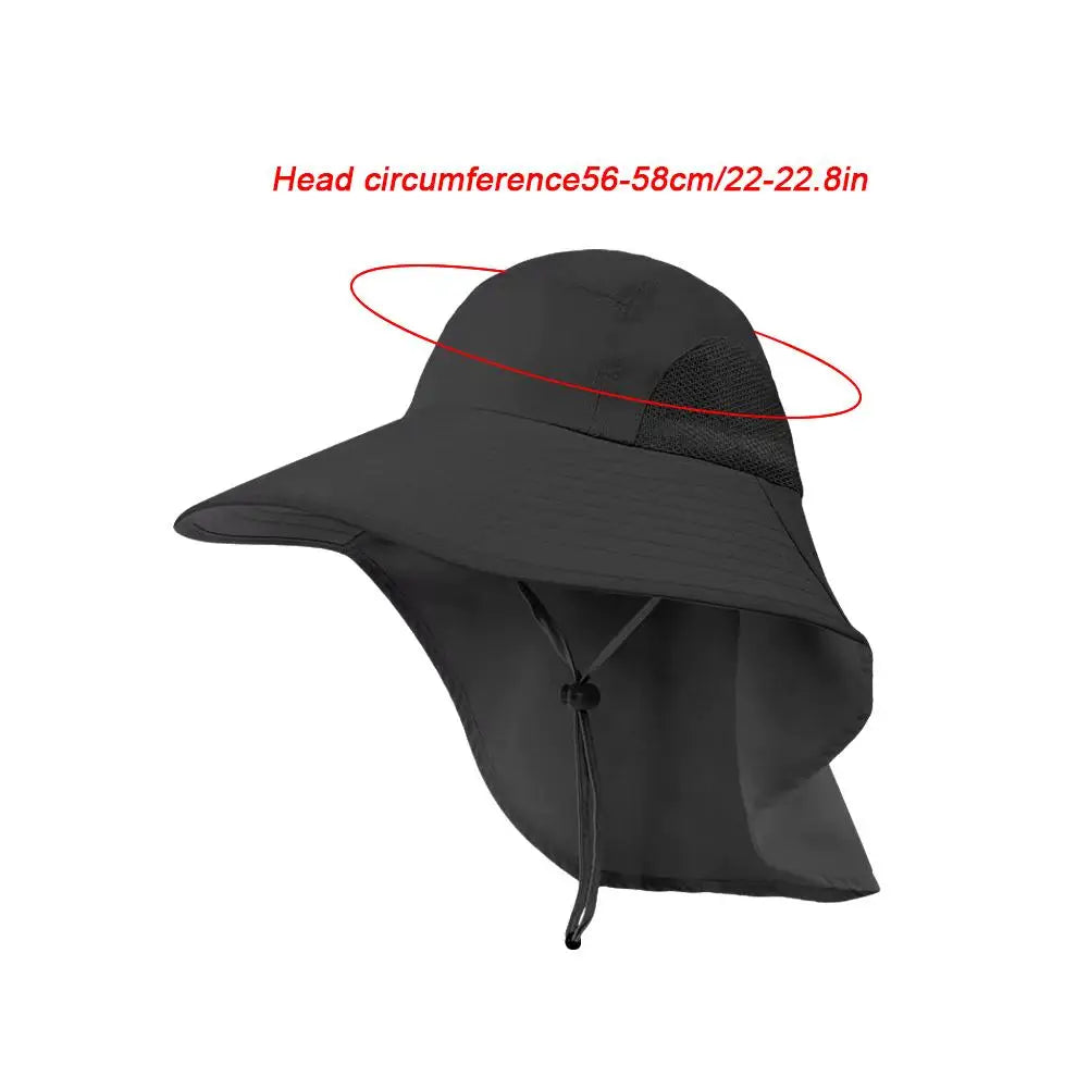 Outdoor Fishing Hat | Wide Brim with Neck Cover | Sun-Protective Breathable Fisherman Hat