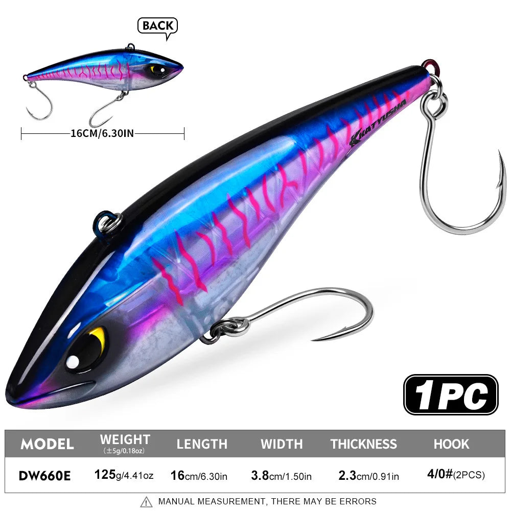 Heavy-Duty Sinking VIB Pencil Lure | 39g / 125g | Long-Cast Offshore Hard Bait