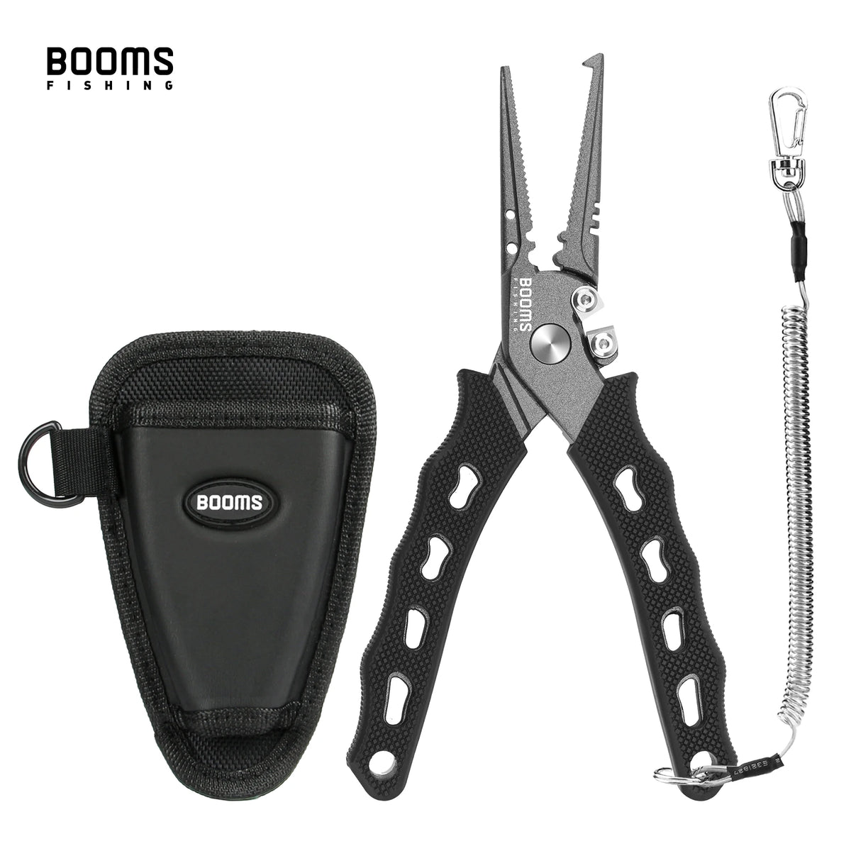 Booms Fishing G5F7 Pliers & Fish Gripper Set | Lanyard & Sheath | Fishing Tool Kit