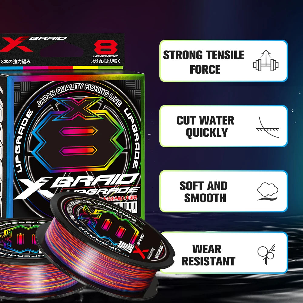 X-Braid Upgrade X8 Multicolour Braided Fishing Line | 8-Strand | 300m / 500m / 1000m