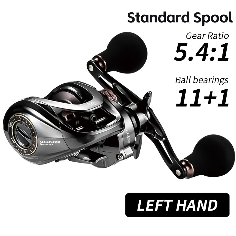 SOLOKING HIAW200 Baitcasting Reel – Dual Gear Ratios (5.4 & 7.2), 11+1 Bearings for Sea & Boat Fishing
