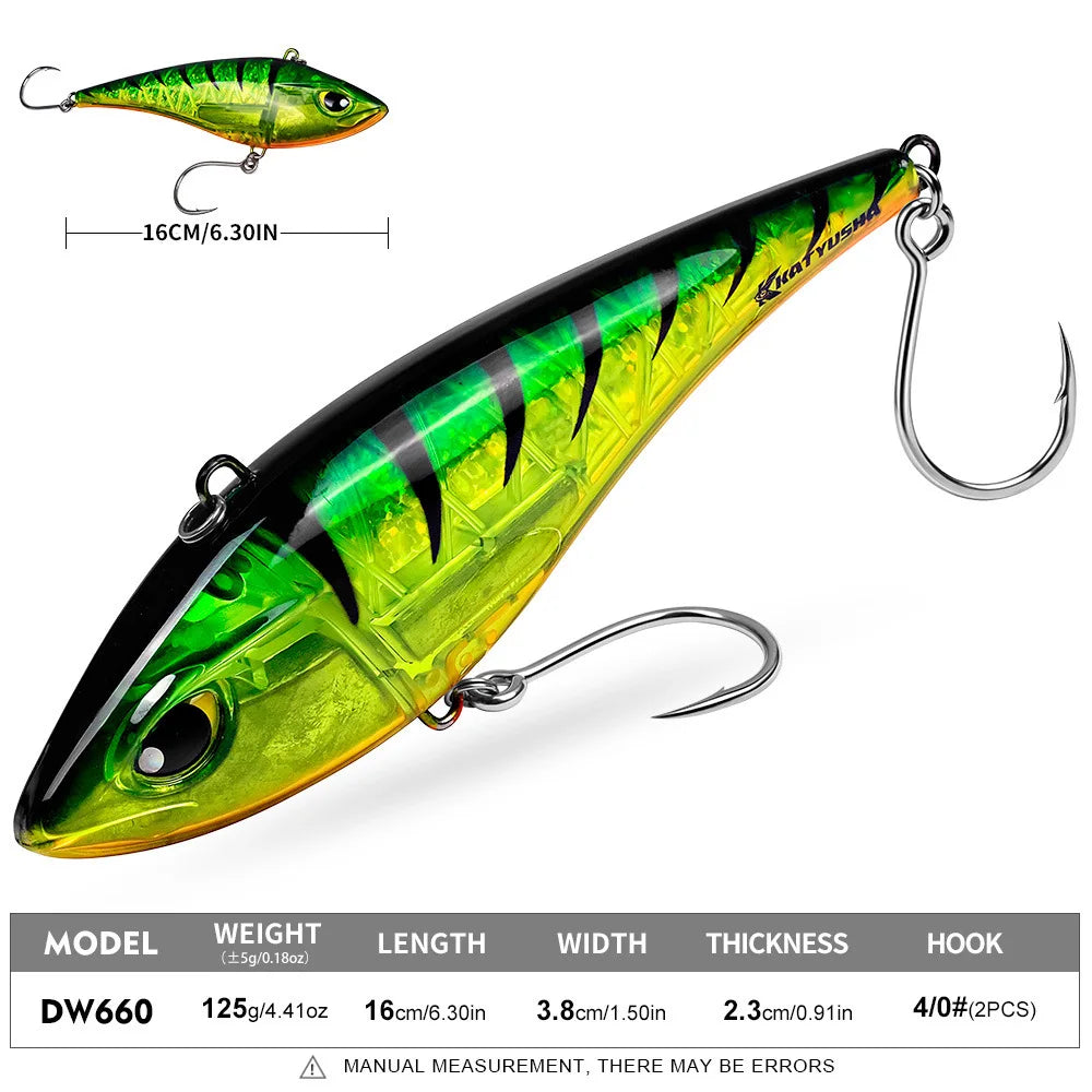 Heavy-Duty Sinking VIB Pencil Lure | 39g / 125g | Long-Cast Offshore Hard Bait