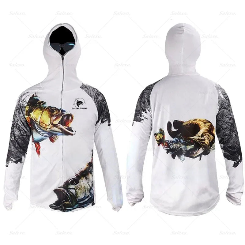 Men’s Hooded Fishing Shirt | Sun Protection UPF 50+ | Anti-Mosquito | Quick-Dry Performance Top