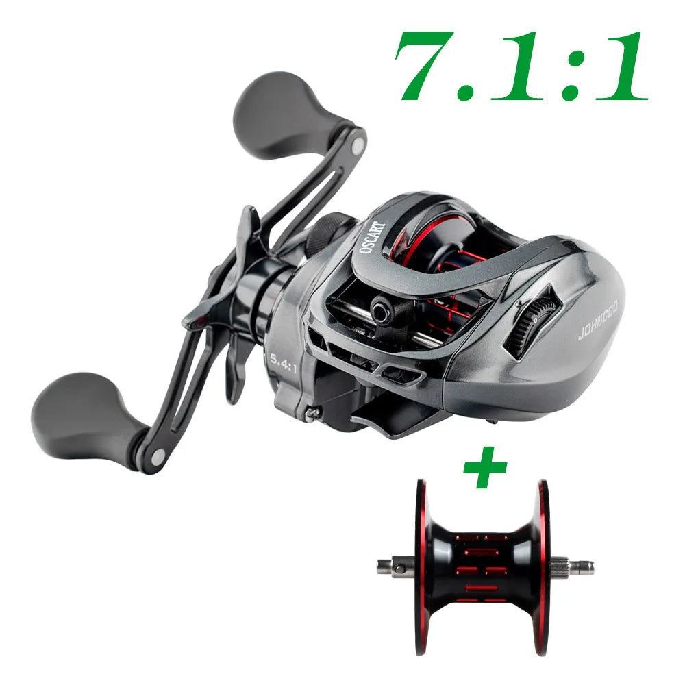 Saltwater Baitcasting Reel | 5.4:1 / 7.1:1 | 9BB Multiplier Reel with Spare Spool