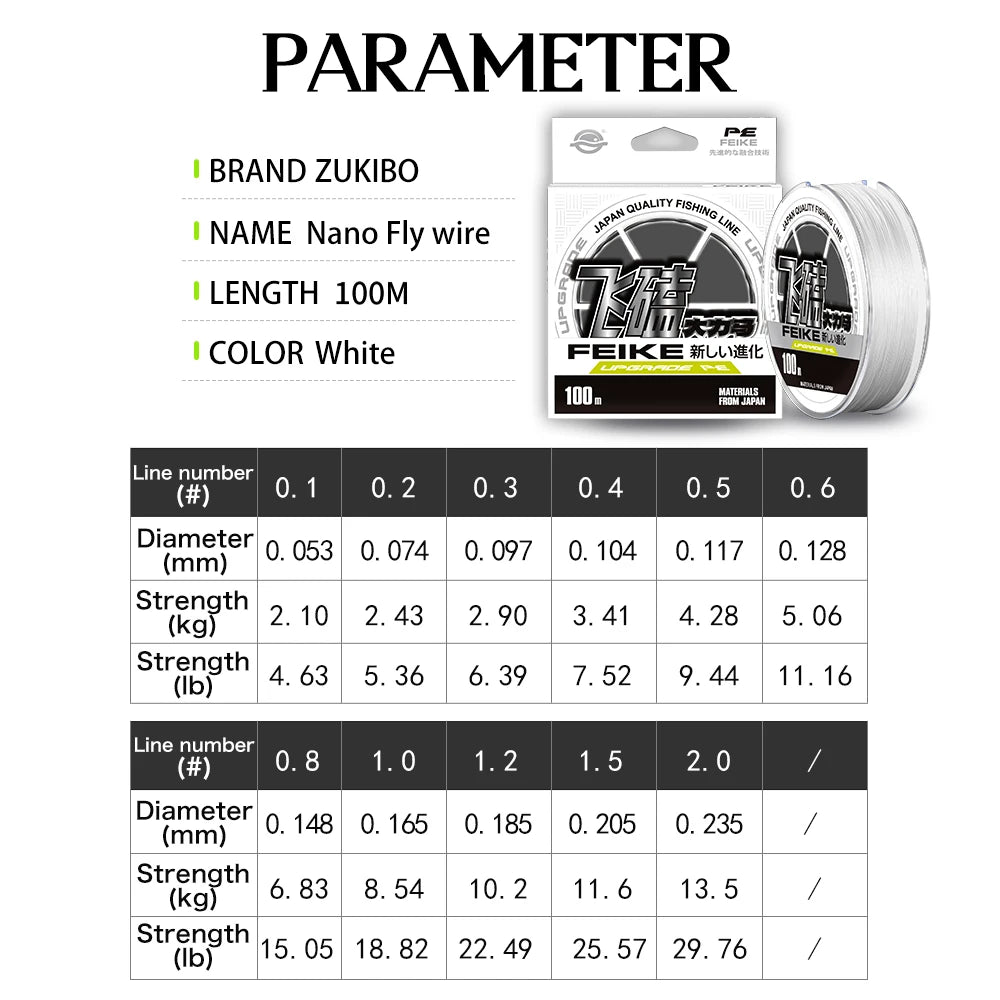 ZUKIBO Ultra Casting Braid | 100-1000m PE Braided Fishing Line | Thin, Strong & Smooth | Saltwater & Freshwater