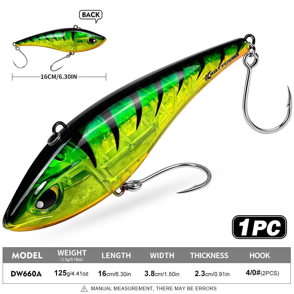 Heavy-Duty Sinking VIB Pencil Lure | 39g / 125g | Long-Cast Offshore Hard Bait