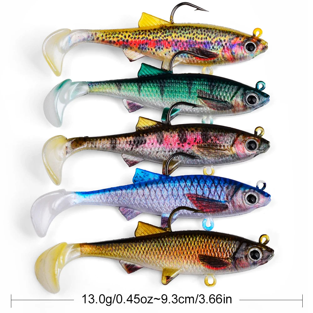 PROBEROS Paddle Tail Soft Swimbaits | 5 Pack | 80–130mm | 9.5–28g