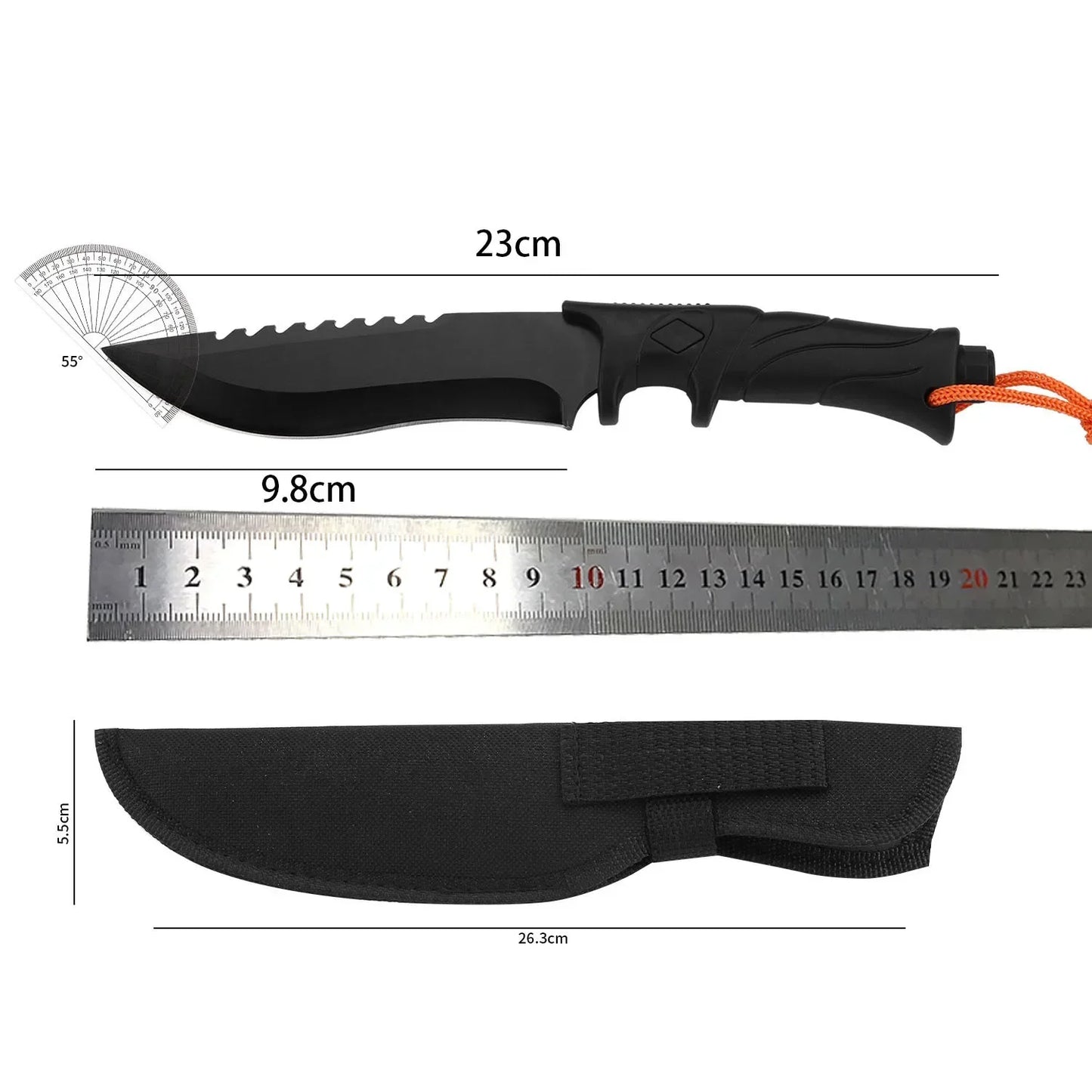 Fixed Blade Knife | 3Cr13 Stainless Steel | ABS Handle | Includes Nylon Sheath