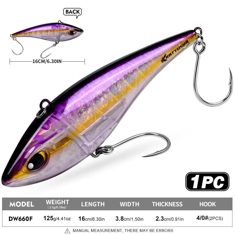 Heavy-Duty Sinking VIB Pencil Lure | 39g / 125g | Long-Cast Offshore Hard Bait