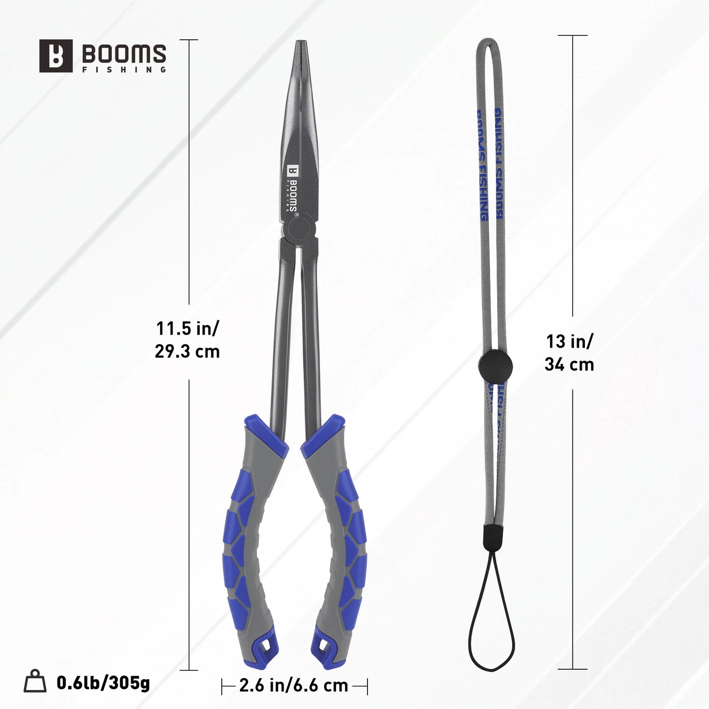 Booms Fishing Long Nose Pliers | 28cm Hook Remover Tool | Saltwater & Freshwater
