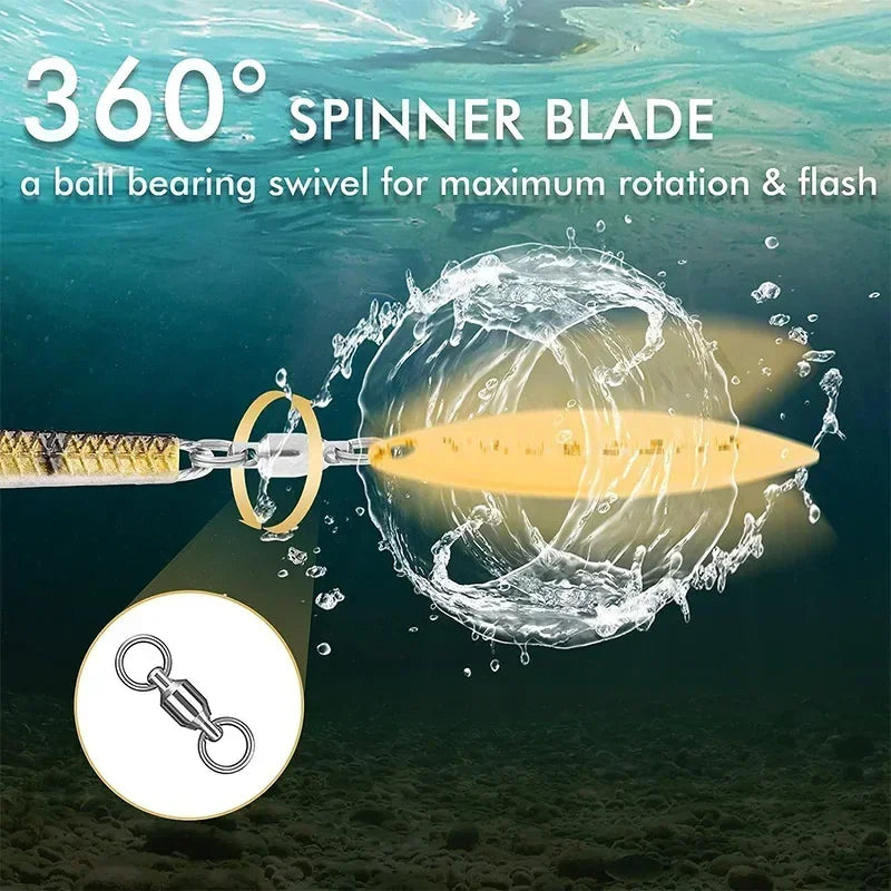 KNCONAN Rotating Blade Soft VIB Lures | 3 Pack | 15g / 48g Pre-Rigged Swimbaits