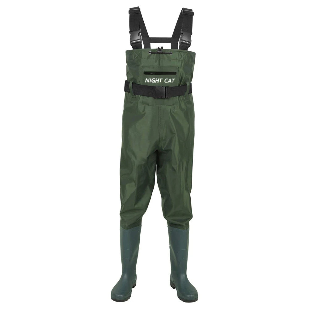 Night Cat Waterproof Chest Waders with Boots | Lightweight Fishing Waders | Sizes AU 6–13