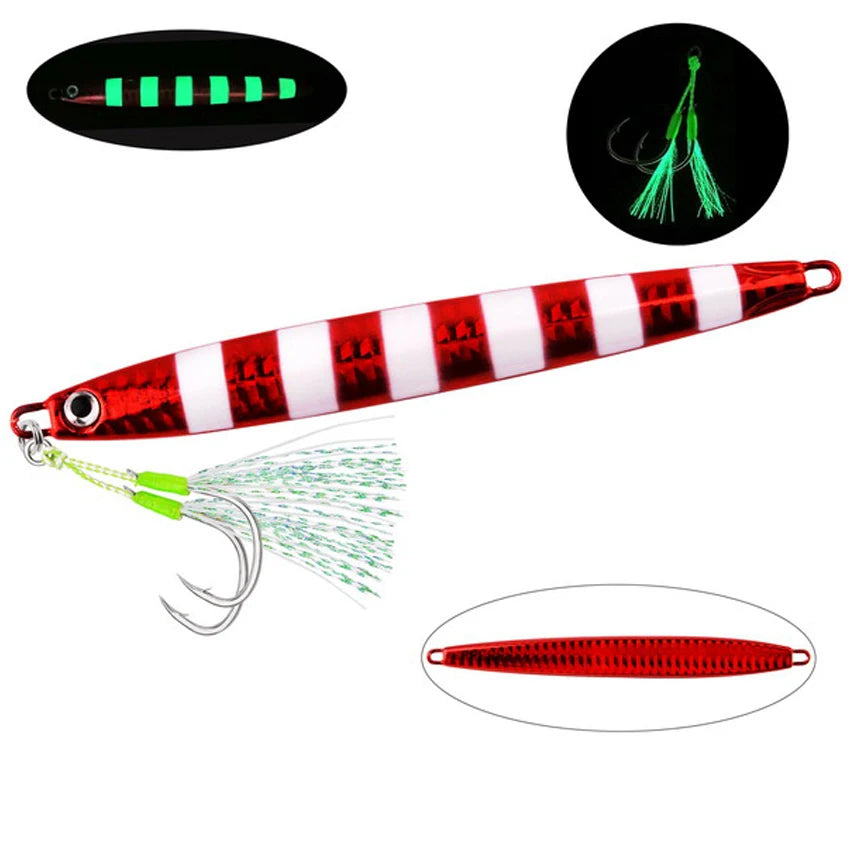Slim Jig Set – 8 pcs 80 g Metal Jigs (Optional Hooks, Saltwater Ready)