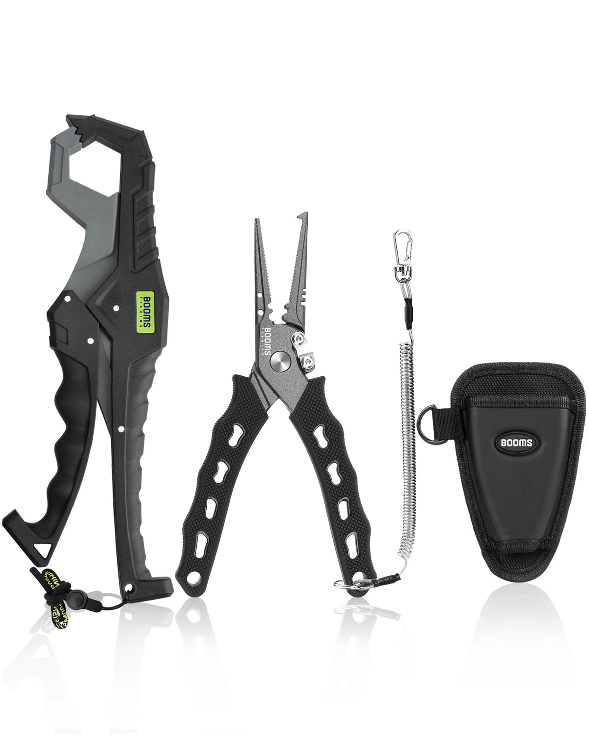 Booms Fishing G5F7 Pliers & Fish Gripper Set | Lanyard & Sheath | Fishing Tool Kit