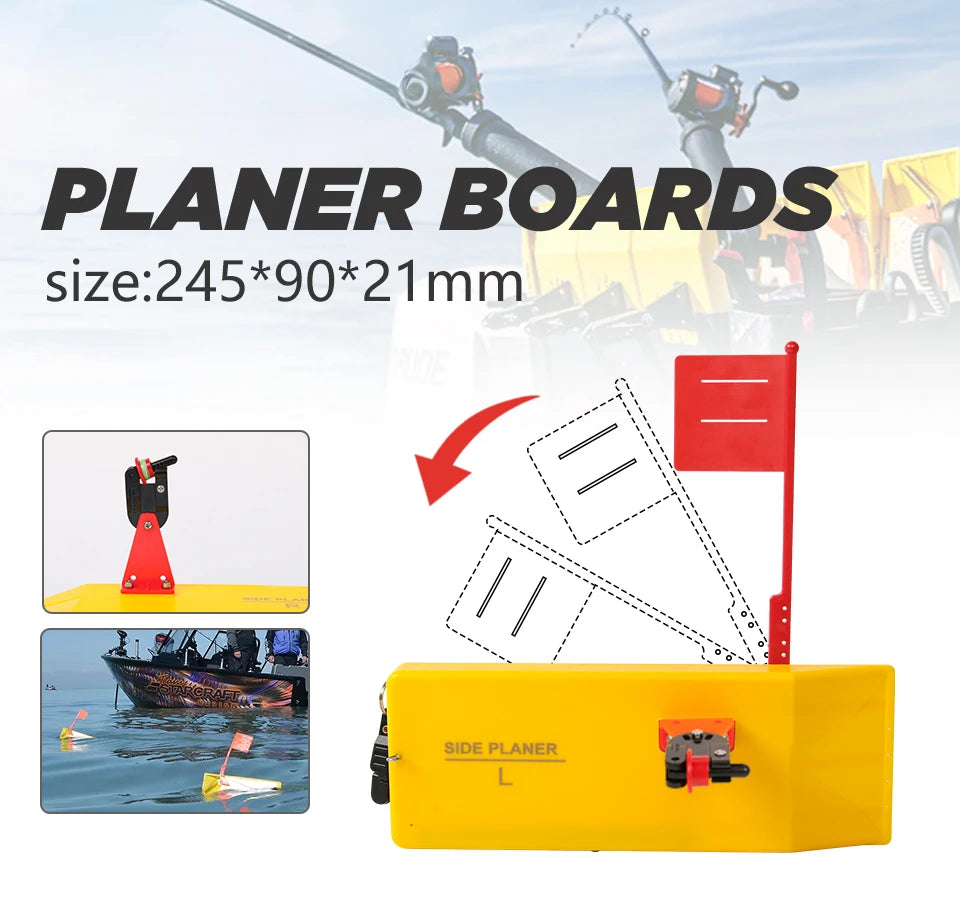 Large Planer Boards with Spring Flag System | Offshore Trolling & Downrigger Accessory