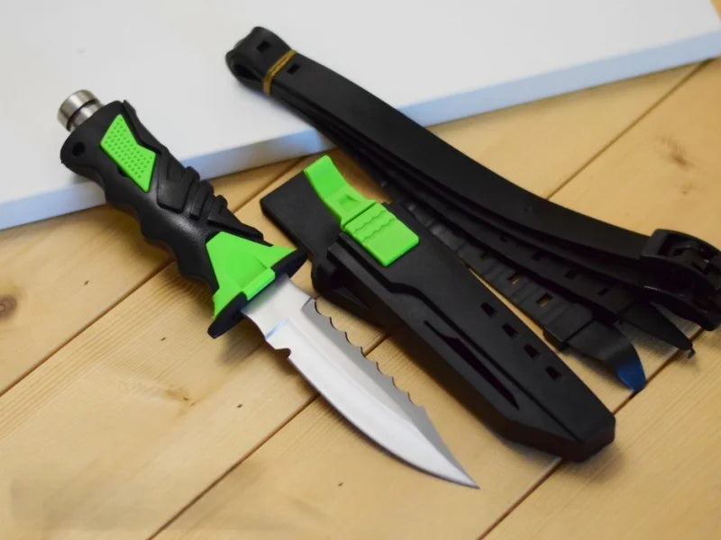 Dive Rescue Knife | Stainless Steel Fixed Blade | Leg Strap Mount