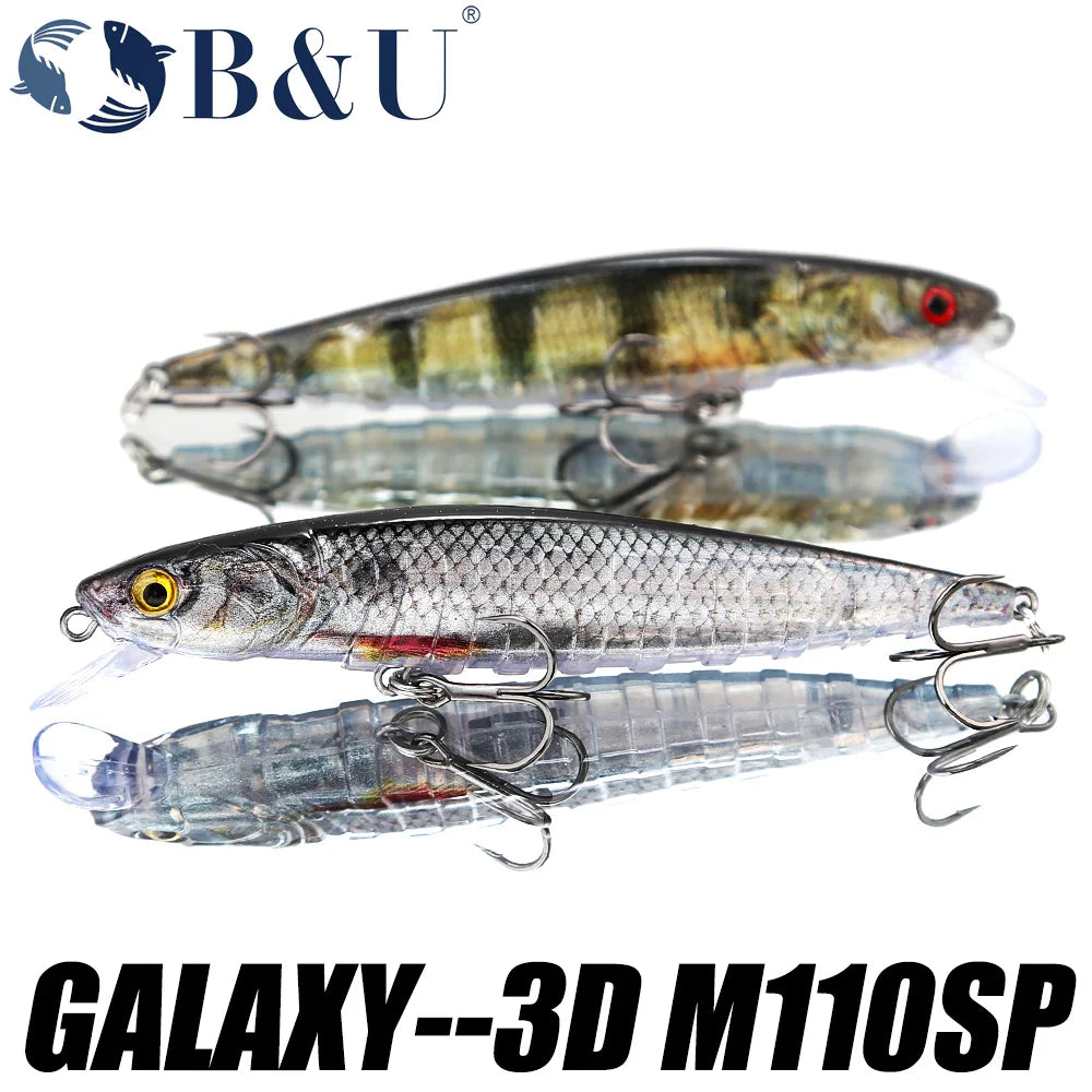 B&U JERK MINNOW Suspending Hardbody Lure | 110mm 16.3g | Long-Cast Jerkbait