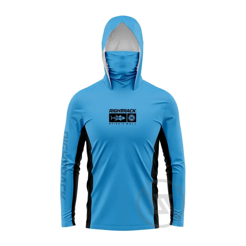 Fishing Hoodie with Built-In Mask β UPF 50+ Sun Protection, Quick-Dry & Breathable Fabric