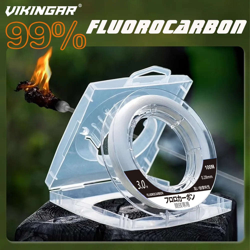 99% Fluorocarbon Fishing Line – 6–24 lb Leader (High Strength, Fast Sinking & Invisible Underwater)