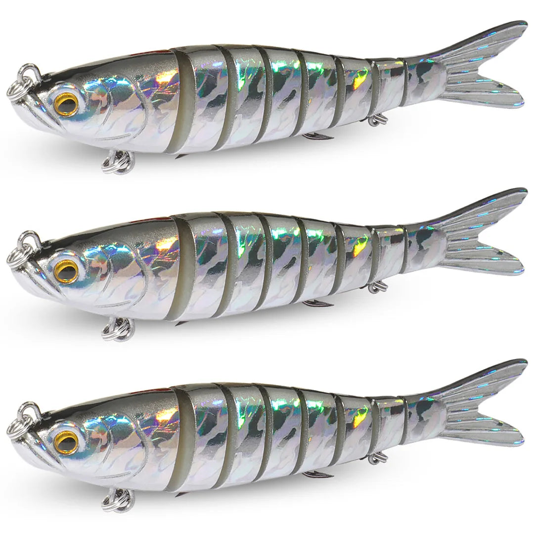 3-Pack Multi-Jointed Swimbaits | 11g / 16g / 27g | Sinking Hard Bait | Bionic Swimming Action | Bass