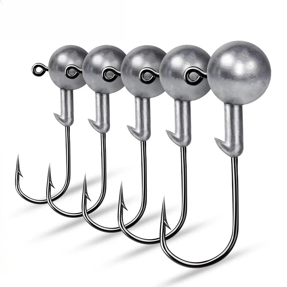 High Carbon Steel Jig Head Hooks | 10 Pack | Soft Plastic Jig Hooks