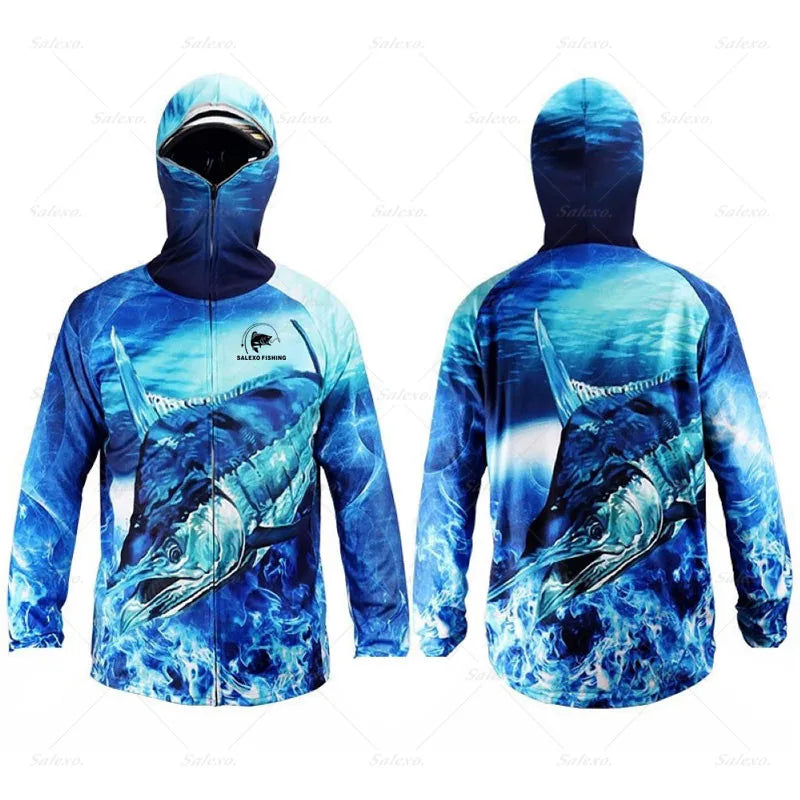 Men’s Hooded Fishing Shirt | Sun Protection UPF 50+ | Anti-Mosquito | Quick-Dry Performance Top