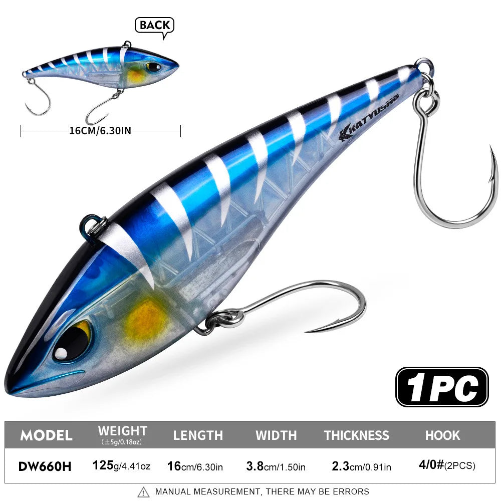 Heavy-Duty Sinking VIB Pencil Lure | 39g / 125g | Long-Cast Offshore Hard Bait