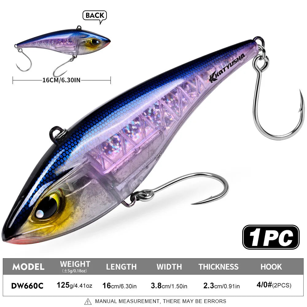 Heavy-Duty Sinking VIB Pencil Lure | 39g / 125g | Long-Cast Offshore Hard Bait