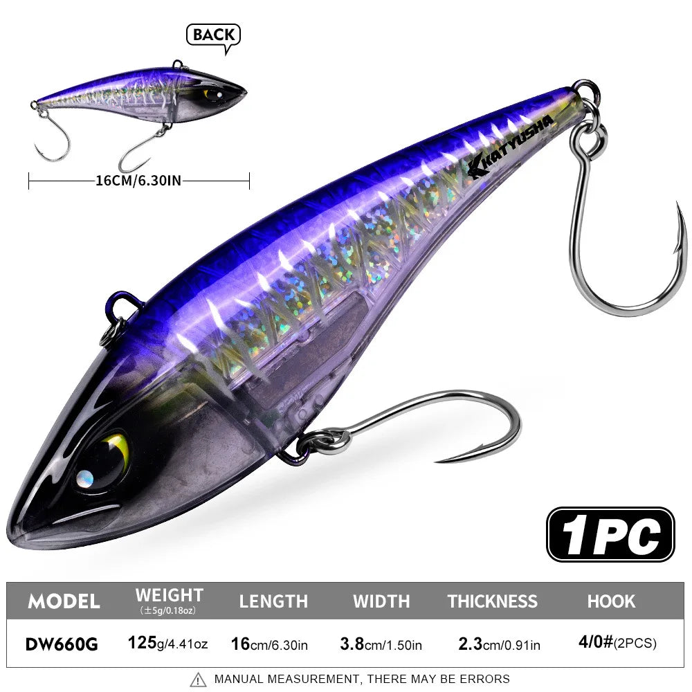 Heavy-Duty Sinking VIB Pencil Lure | 39g / 125g | Long-Cast Offshore Hard Bait