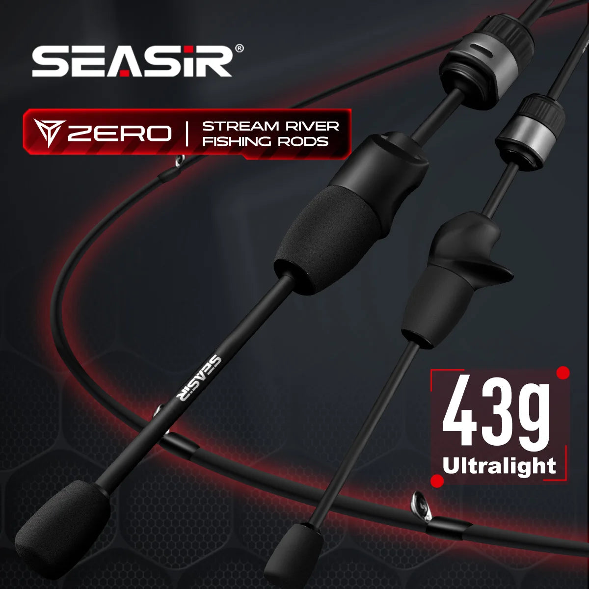 Seasir Zero BFS Ultralight Rod | 1.53m | 2-Piece | 1.5–6g Lures | Carbon Fiber Stream & River Rod