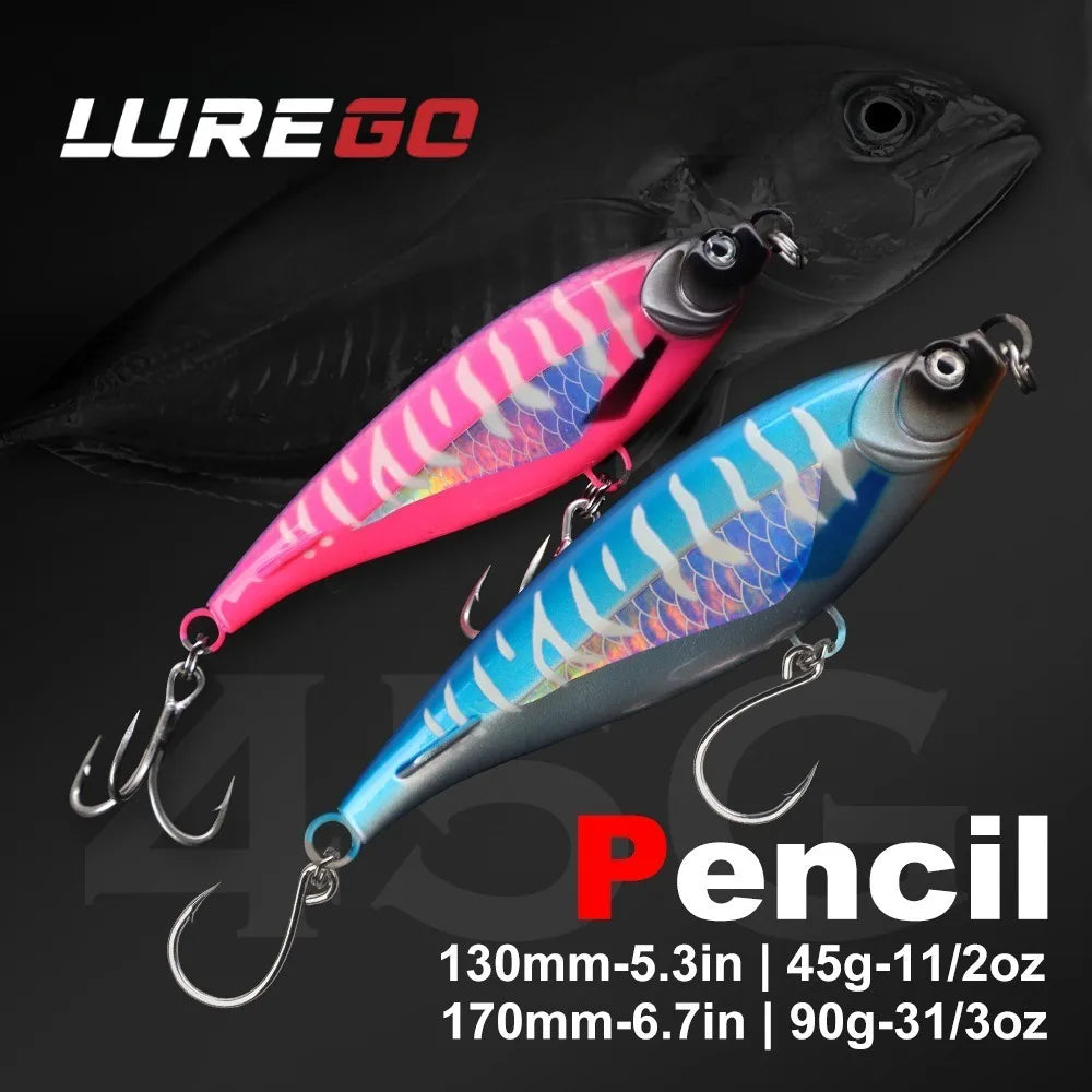 Heavy-Duty Sinking Pencil Lure | 130mm / 170mm | 45g / 90g Offshore Hard Bait