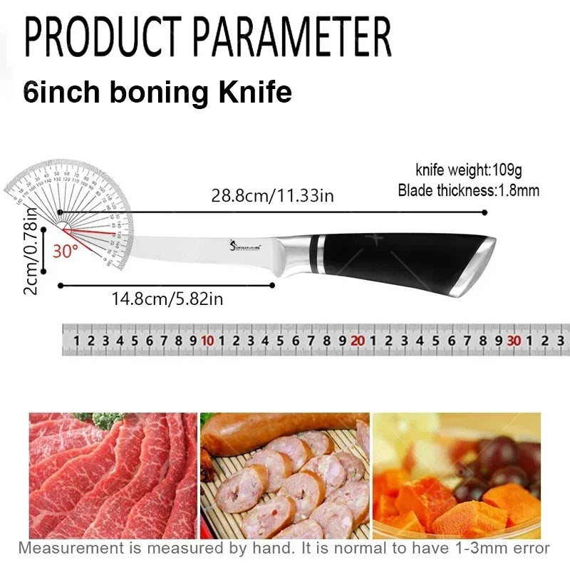Stainless Steel Fillet & Boning Knife | Non-Slip Handle | Professional Fish & Meat Knife