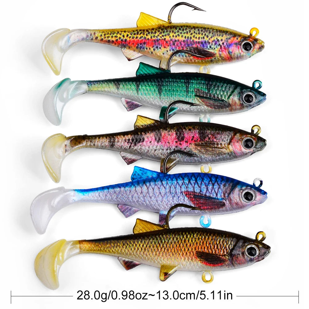 PROBEROS Paddle Tail Soft Swimbaits | 5 Pack | 80–130mm | 9.5–28g
