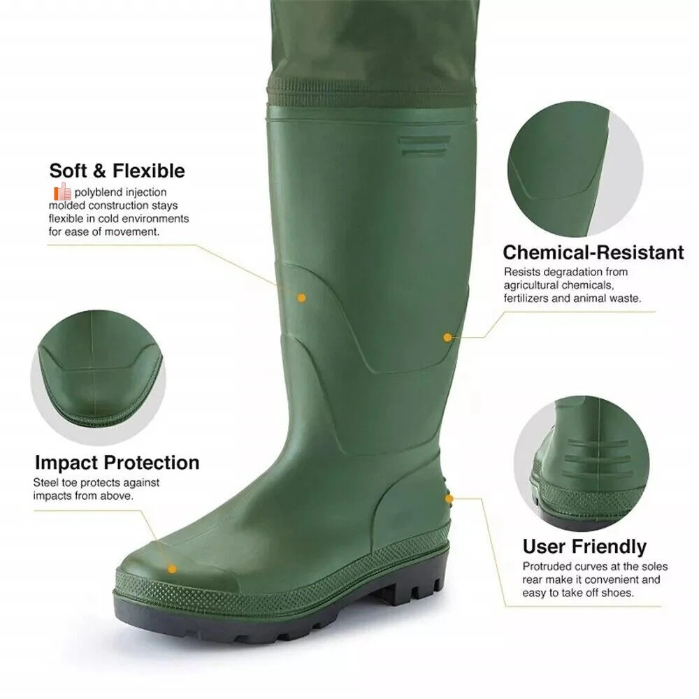 Night Cat Waterproof Chest Waders with Boots | Lightweight Fishing Waders | Sizes AU 6–13