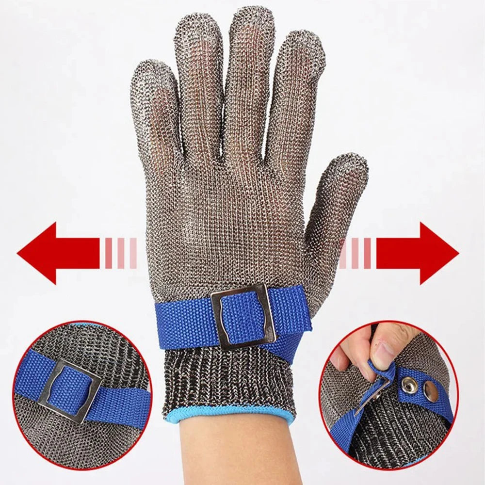 Stainless Steel Mesh Cut-Resistant Glove | Hand Protection for Fish Filleting & Food Preparation