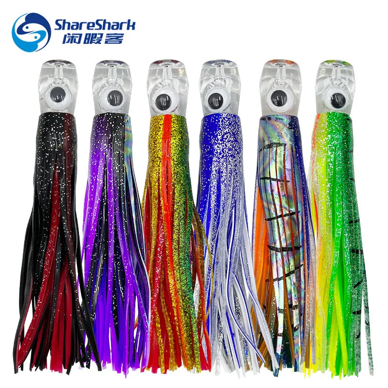 Squid Skirt Trolling Lure – 16 cm & 25 cm Offshore Game Lure (6 Colours, 150 cm Line)