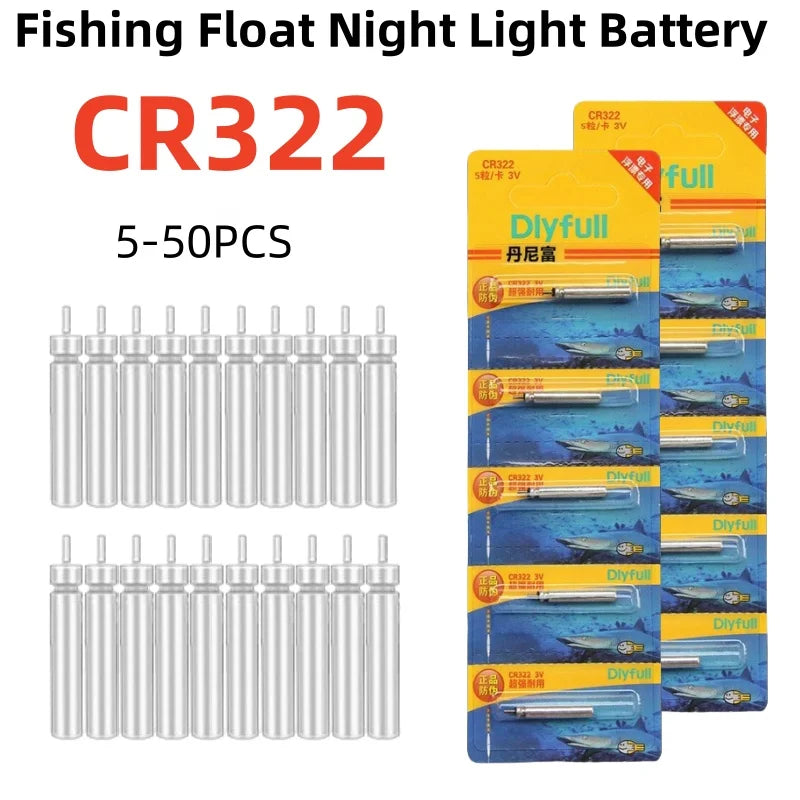CR322 Luminous Batteries for Fishing Floats | 5–50pcs | Night Fishing Accessories