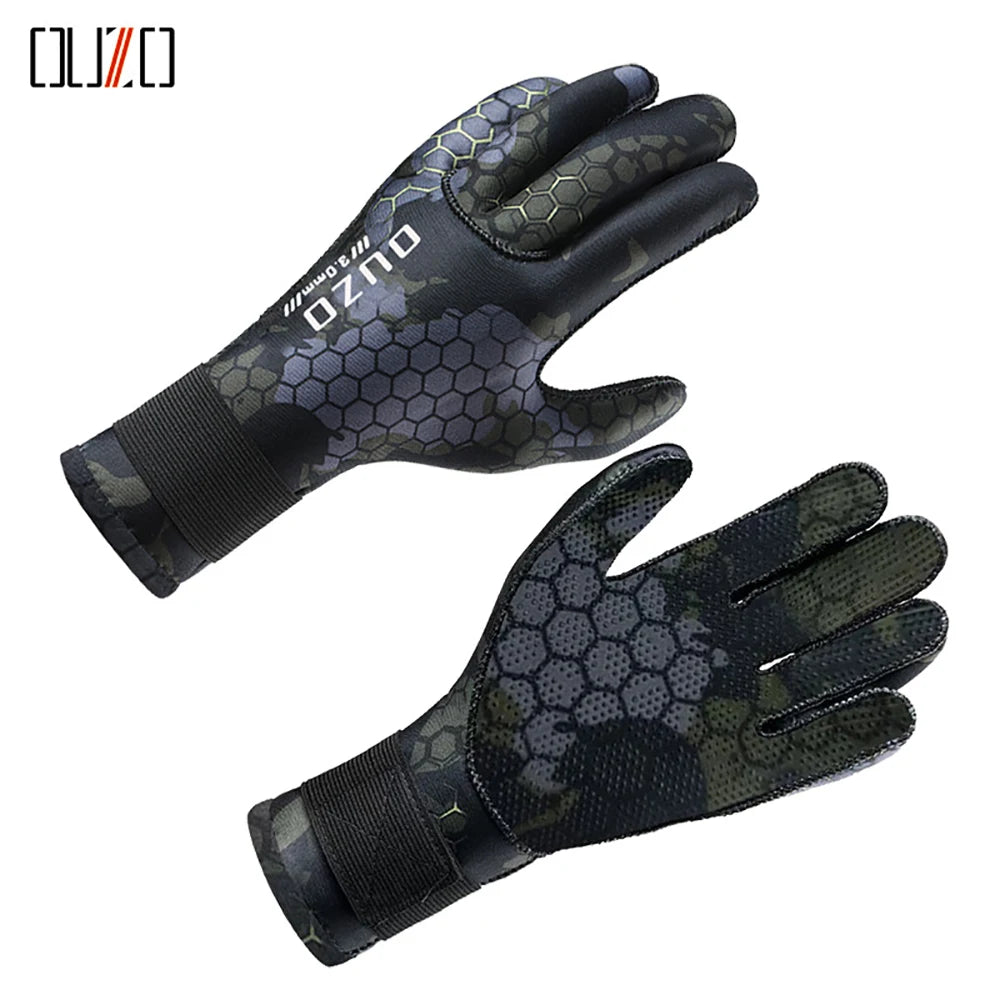 3mm Neoprene Diving Gloves โ Warm, Anti-Slip & Waterproof for Fishing, Diving & Water Sports