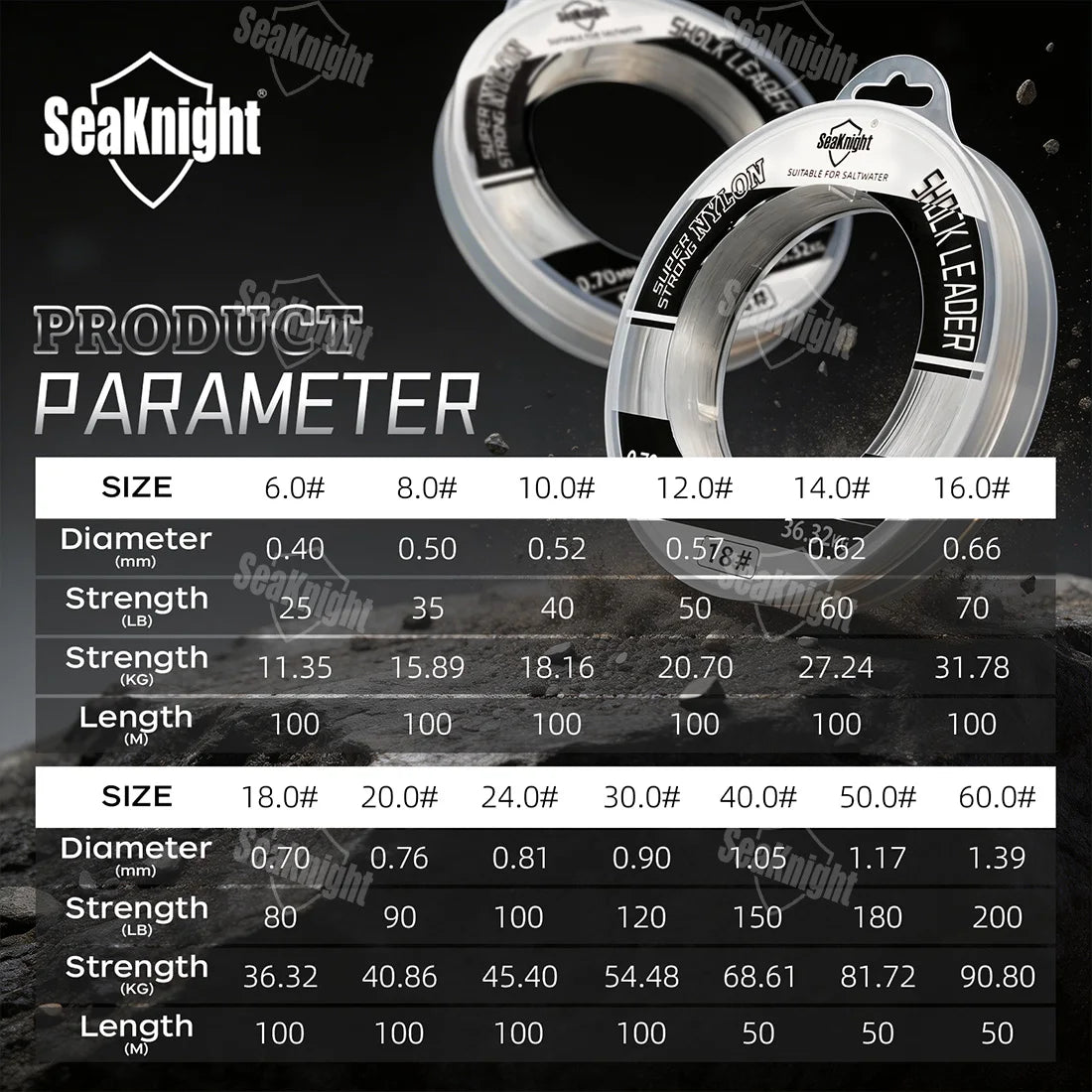 SeaKnight NT40 Monofilament Nylon Fishing Line | 25–200lb