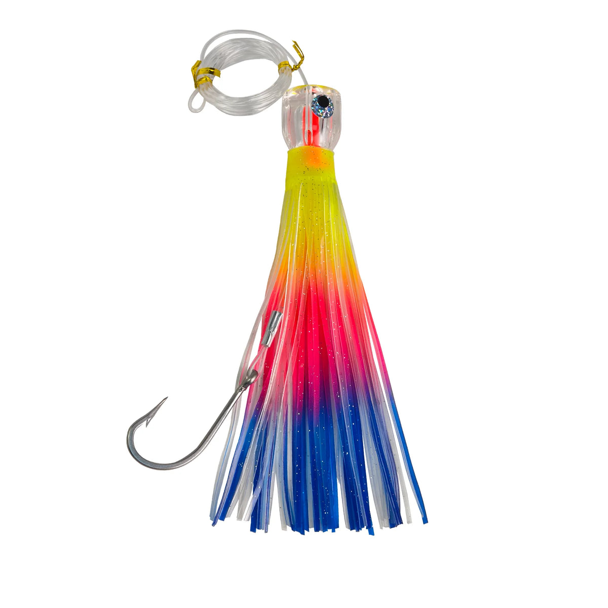 Acrylic Cup Head Jet Hole Trolling Lure | Pre-Rigged 8/0 Hook | Offshore Saltwater Lure for Marlin, Tuna & Wahoo