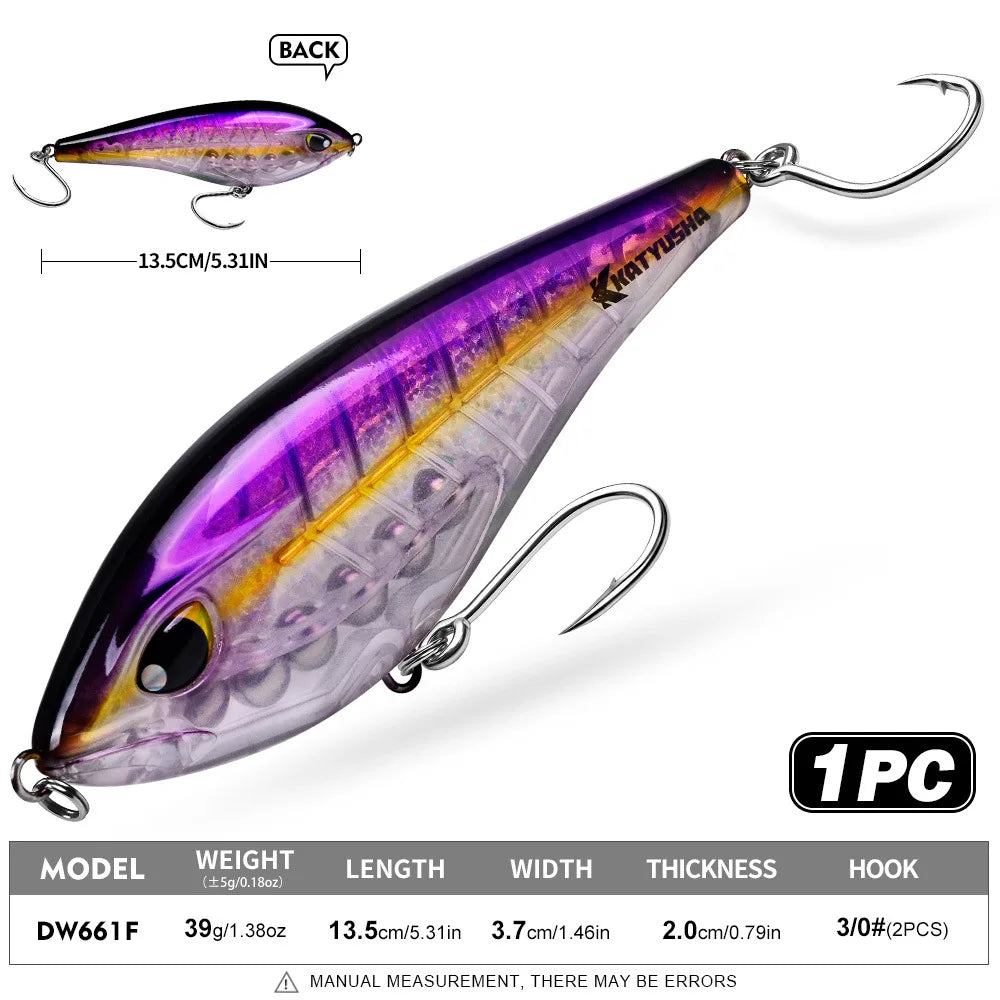 Heavy-Duty Sinking VIB Pencil Lure | 39g / 125g | Long-Cast Offshore Hard Bait