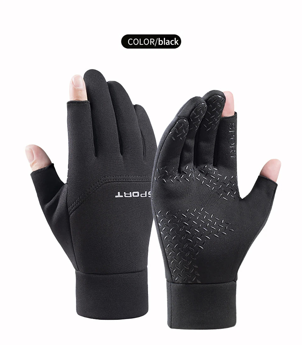 Two-Finger Cut Fishing Gloves | Anti-Slip Outdoor Angling & Cycling Gloves