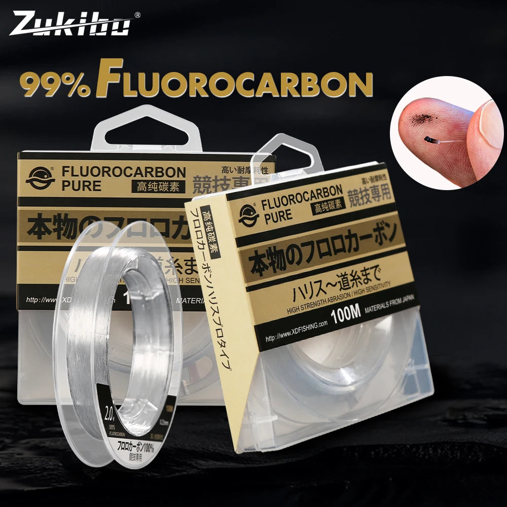 ZUKIBO Fluorocarbon-Coated Fishing Leader Line | 100m | 4–24lb