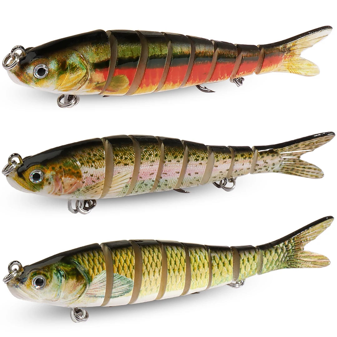 3-Pack Multi-Jointed Swimbaits | 11g / 16g / 27g | Sinking Hard Bait | Bionic Swimming Action | Bass